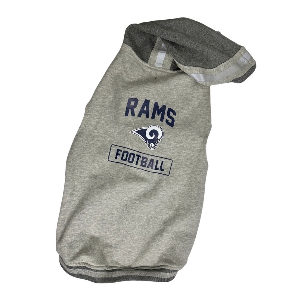 Little Earth Heather Gray Rams Football NFL Pet Dog Hoodie Size X-Large (XL).